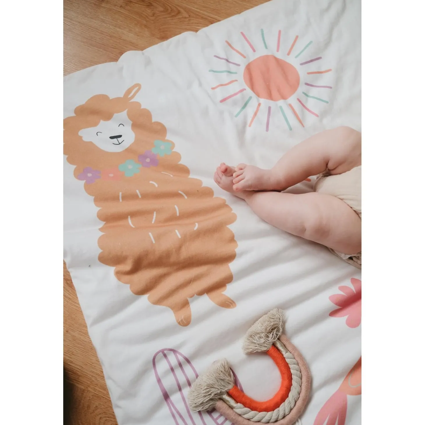 Tinéo Tapis de Jeu Nomade Alpagas Multicolore
