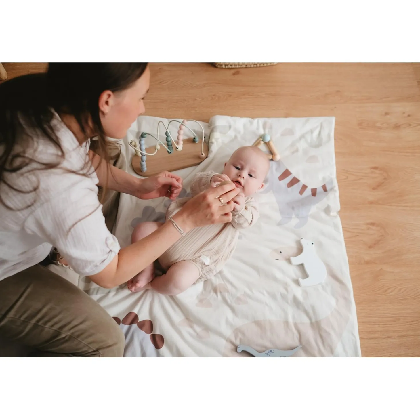 Tinéo Tapis de Jeu Nomade Dinosaurs Multicolore
