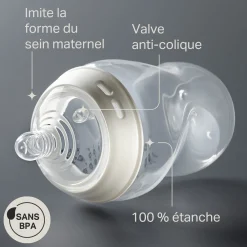 Tommee Tippee                    Biberon Anti-colique Natural Start Deco 1    Blanc            260 ml