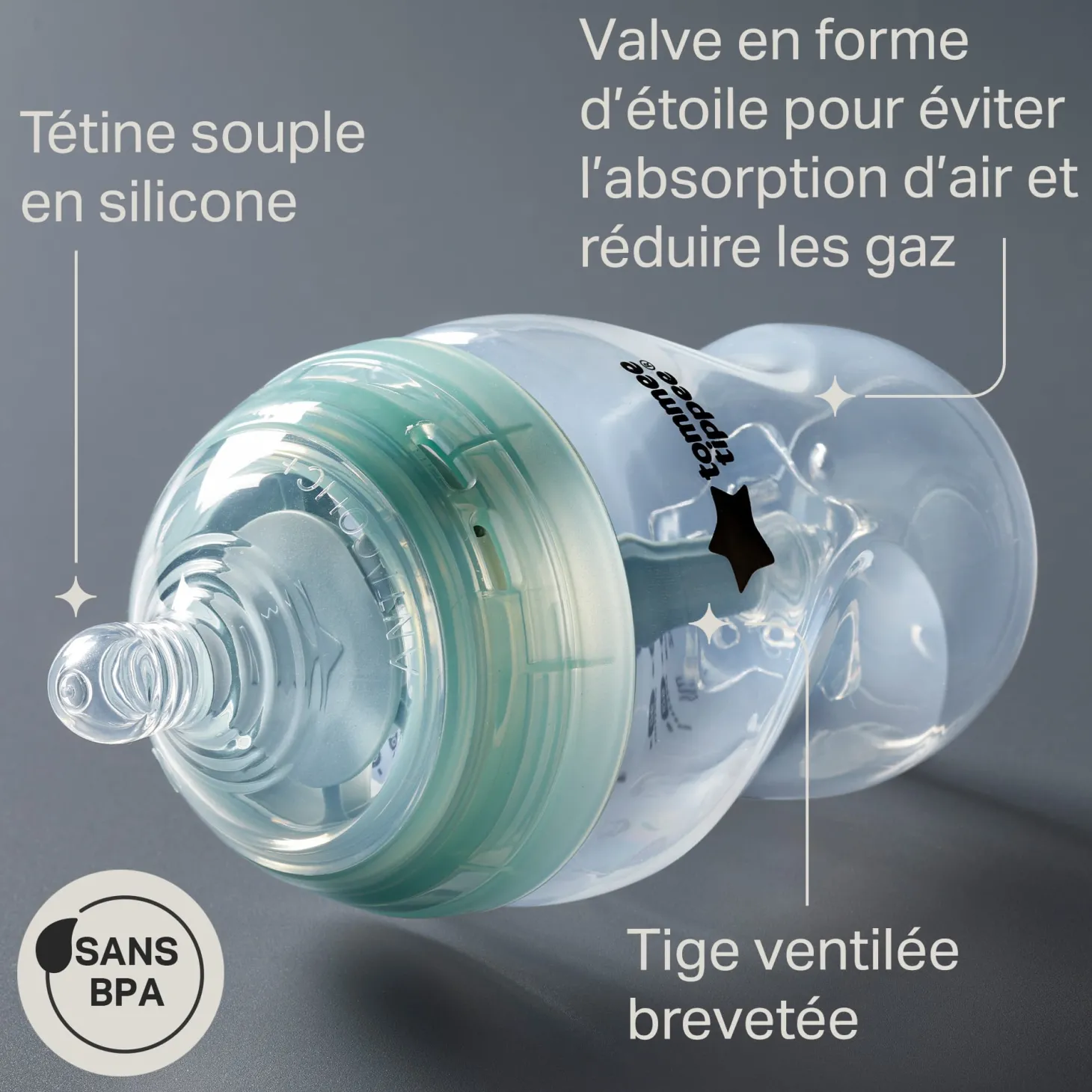 Tommee Tippee Lot de 2 biberons Avanced Anti Colique Transparent 260 ml