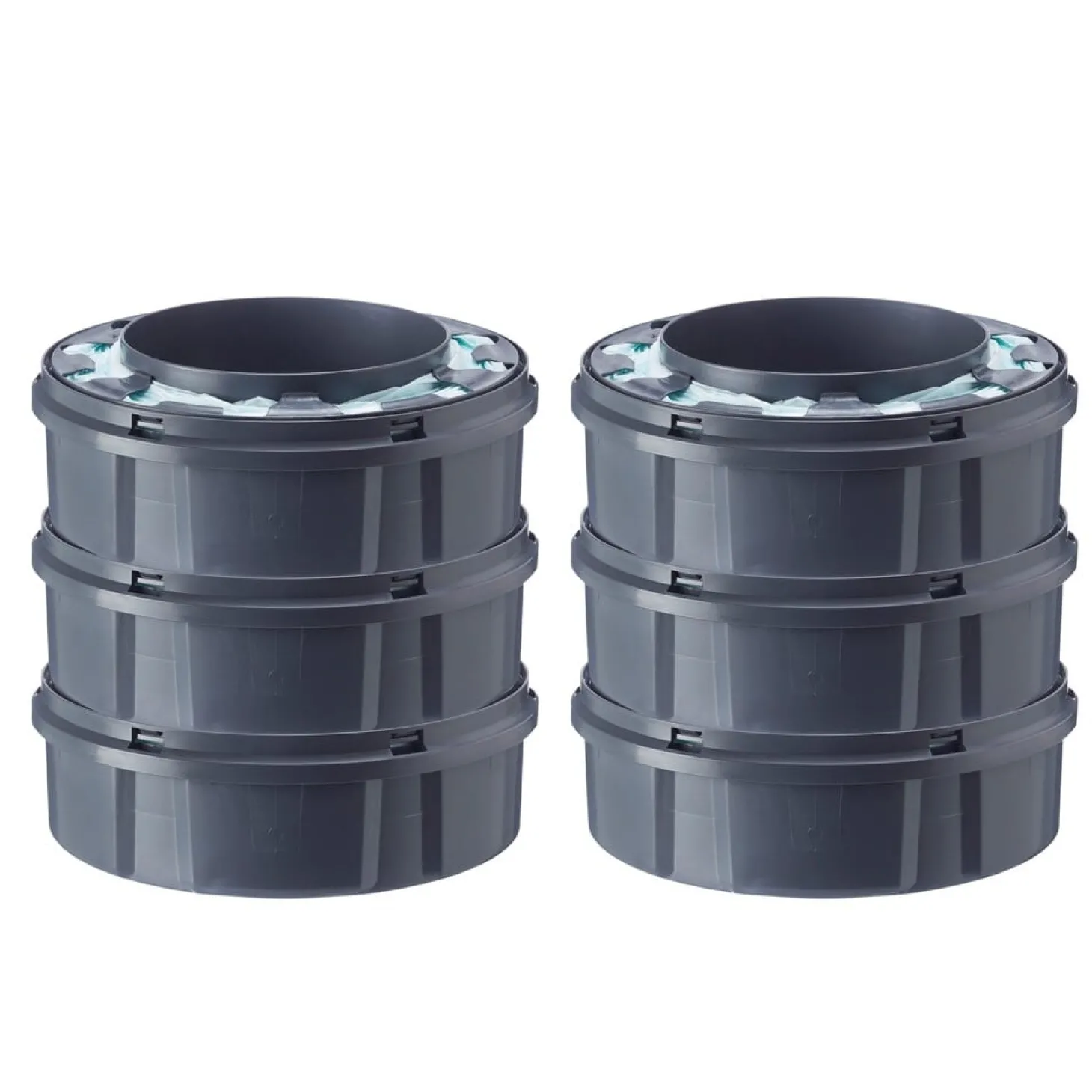 Tommee Tippee Lot de 6 Recharges pour Poubelle à couches Twist&Click Gris