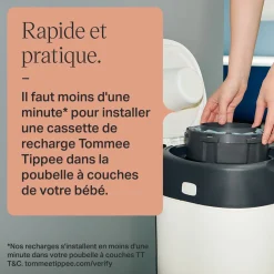 Tommee Tippee Lot de 6 Recharges pour Poubelle à couches Twist&Click Gris