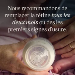 Tommee Tippee Lot de 2 Tétines pour biberon Natural Start Clear Débit Extra-lent