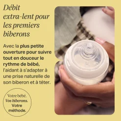 Tommee Tippee                    Lot de 2 Tétines pour biberon Natural Start    Clear            Débit Extra-lent