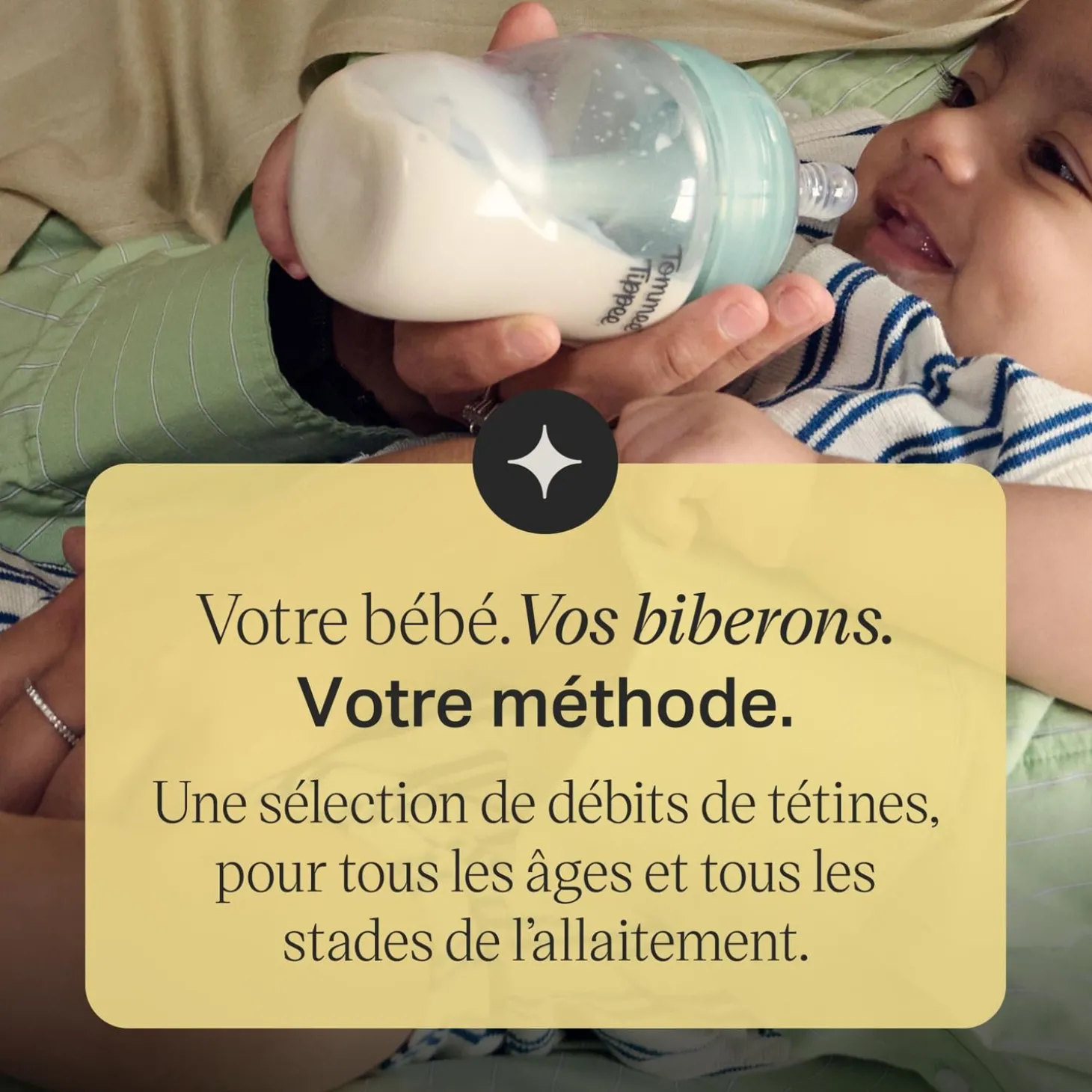Tommee Tippee Lot de 2 Tétines pour biberon Anti-colique Avancé Clear Débit lent