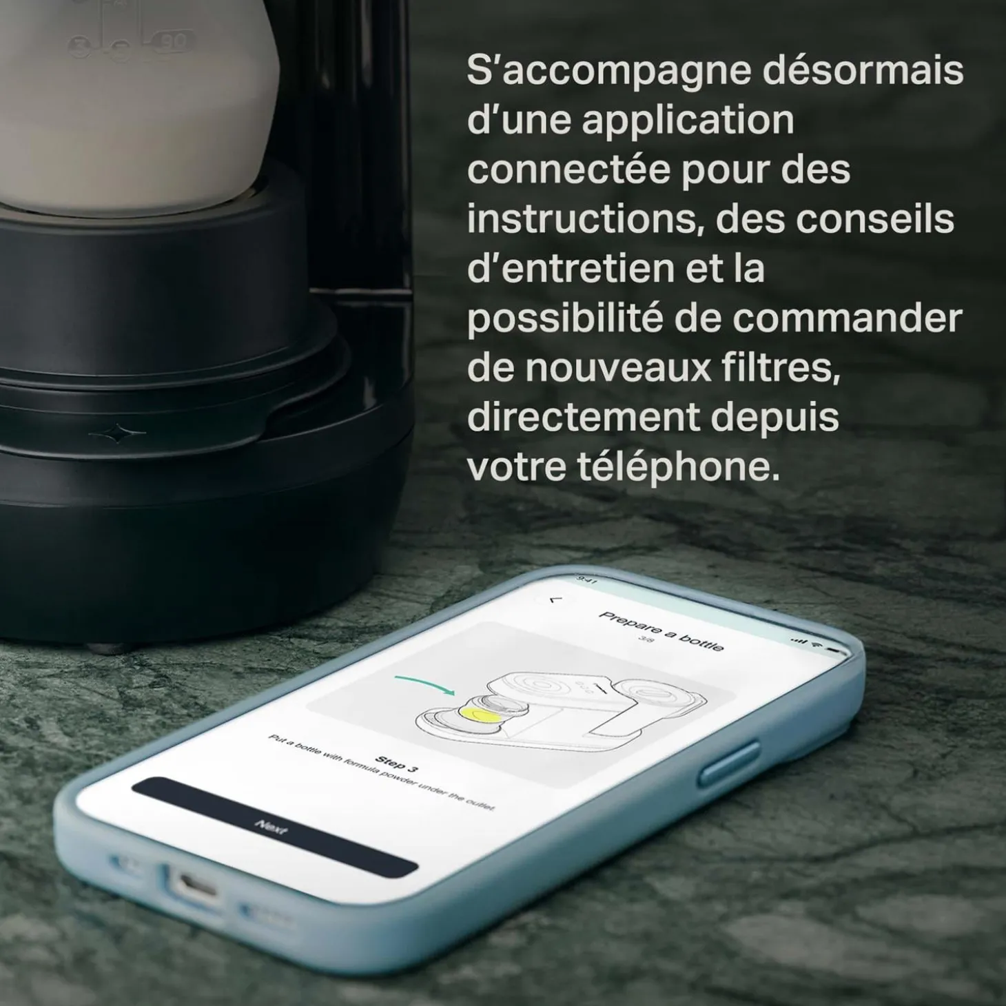 Tommee Tippee Machine Perfect Preparateur de biberon Bleu Ardoise