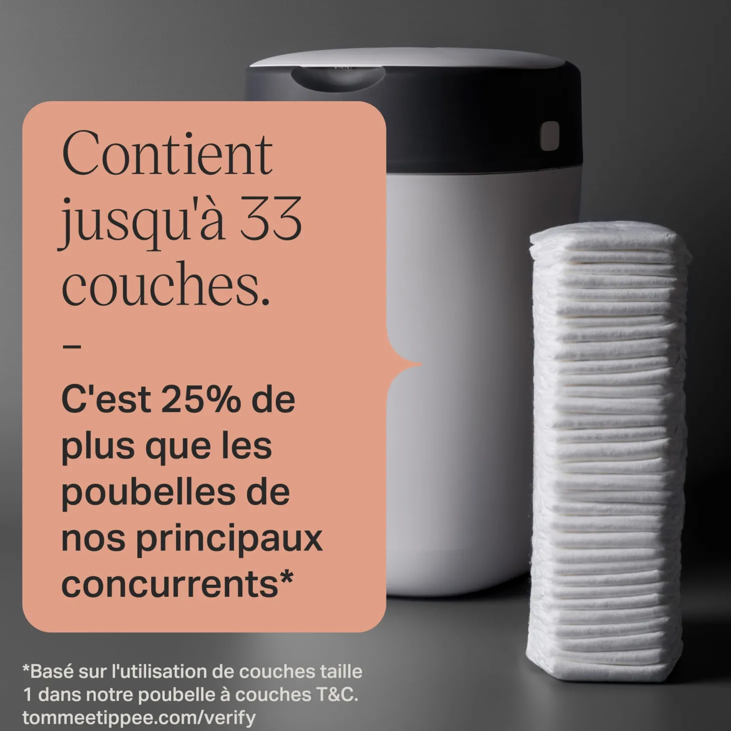 Tommee Tippee Poubelle à couches Twist & Click Rose