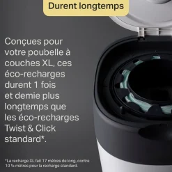Tommee Tippee Poubelle à couches Twist & click XL FFP blanc