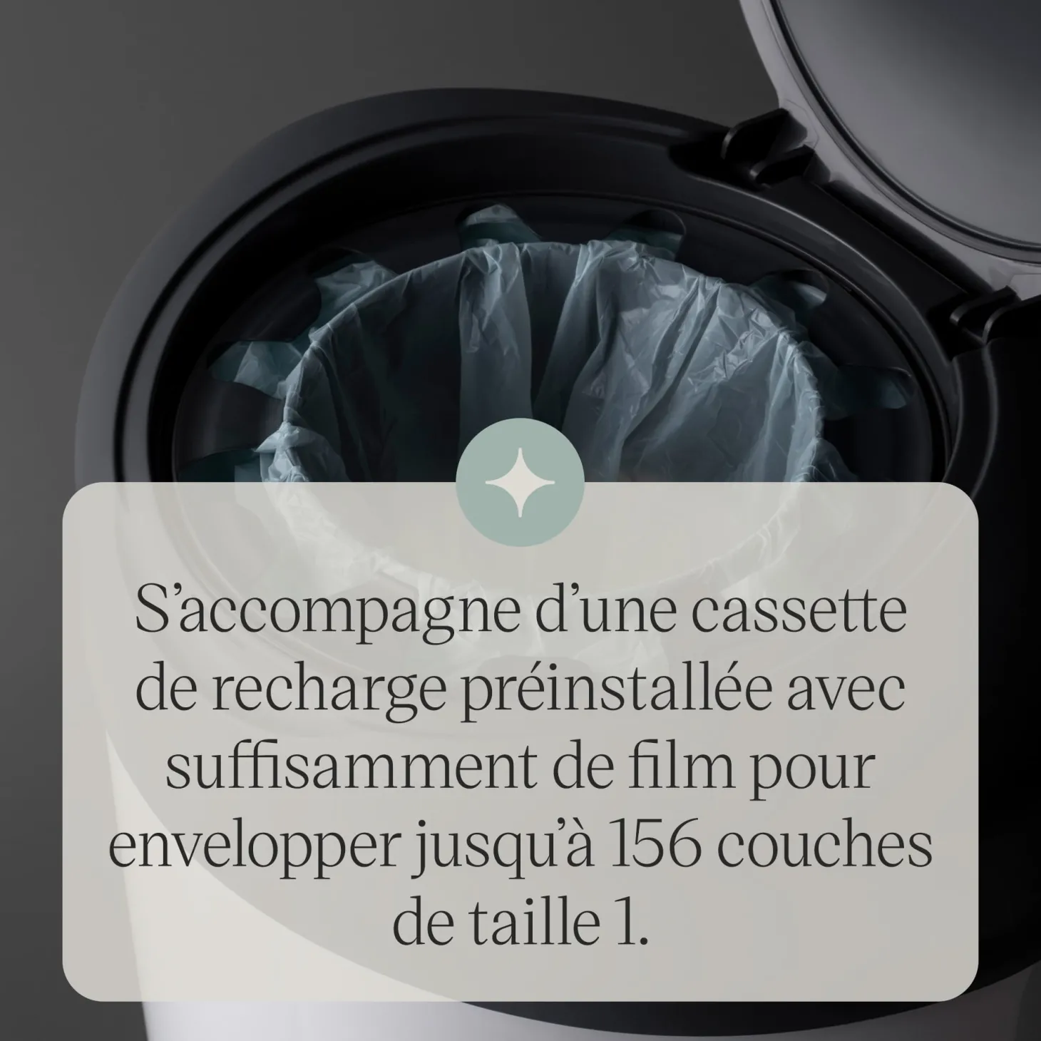Tommee Tippee Poubelle à couches Starter Pack Simplee + 6 recharges Blanc