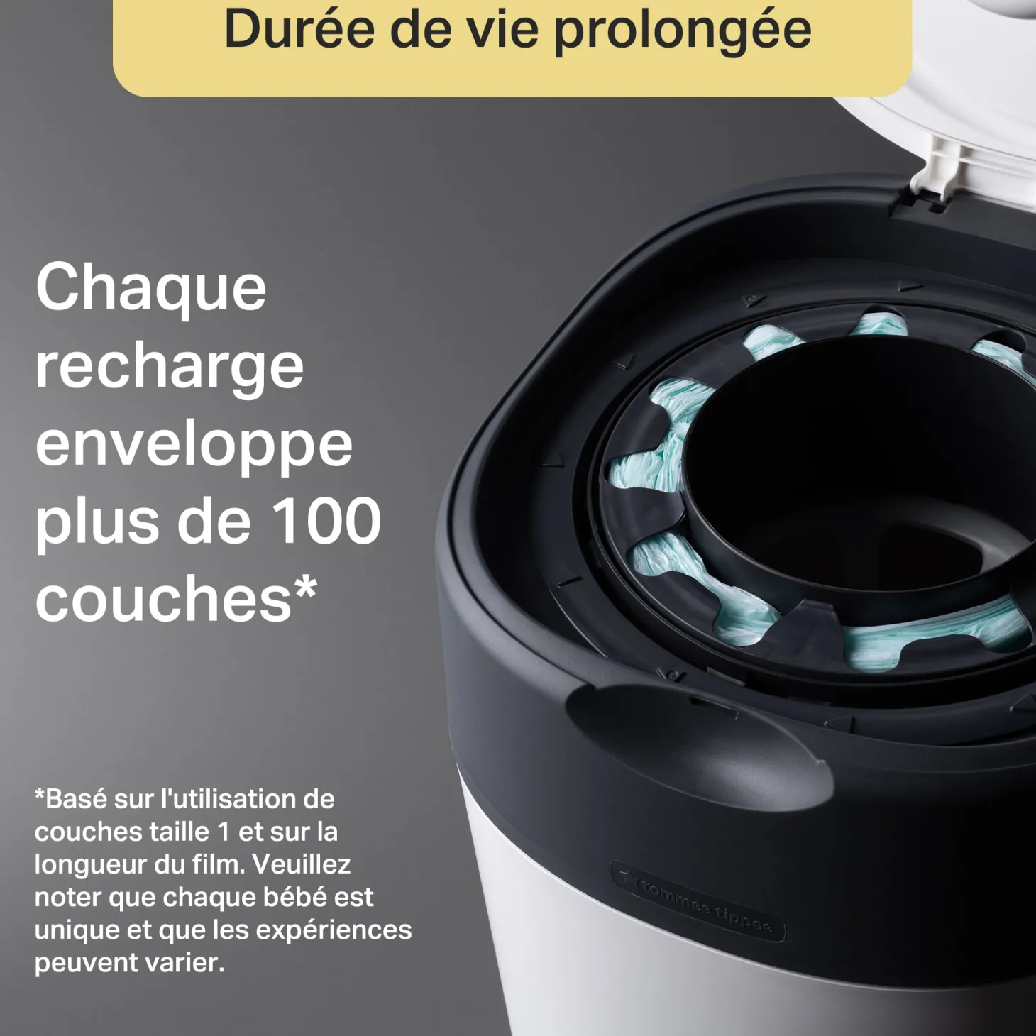 Tommee Tippee Starter pack Twist&click + 4 recharges Blanc