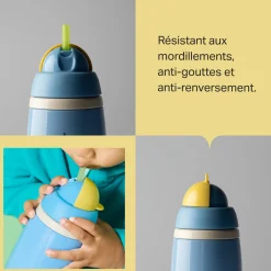 Tommee Tippee Tasse isotherme avec paille active Bleu 266 ml