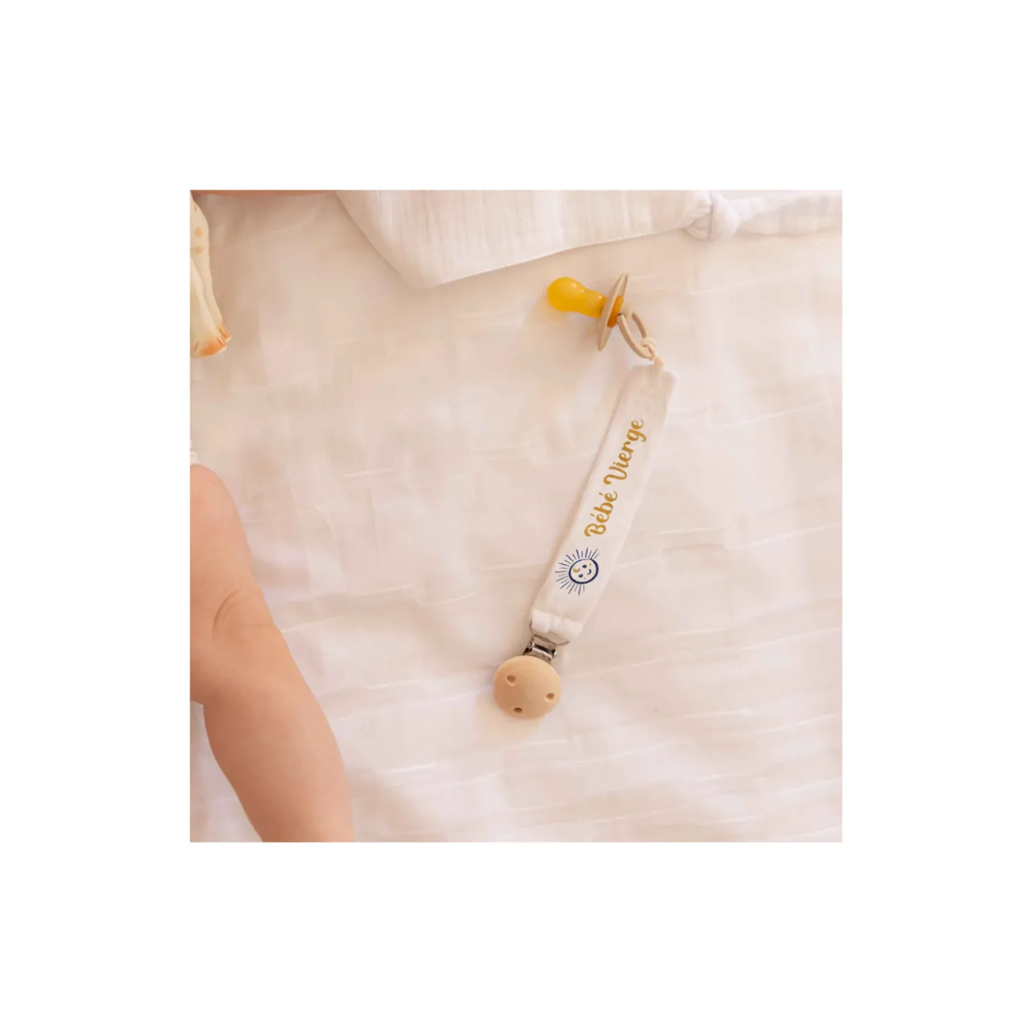 Tom&Mila Attache sucette Vierge Blanc/Bleu