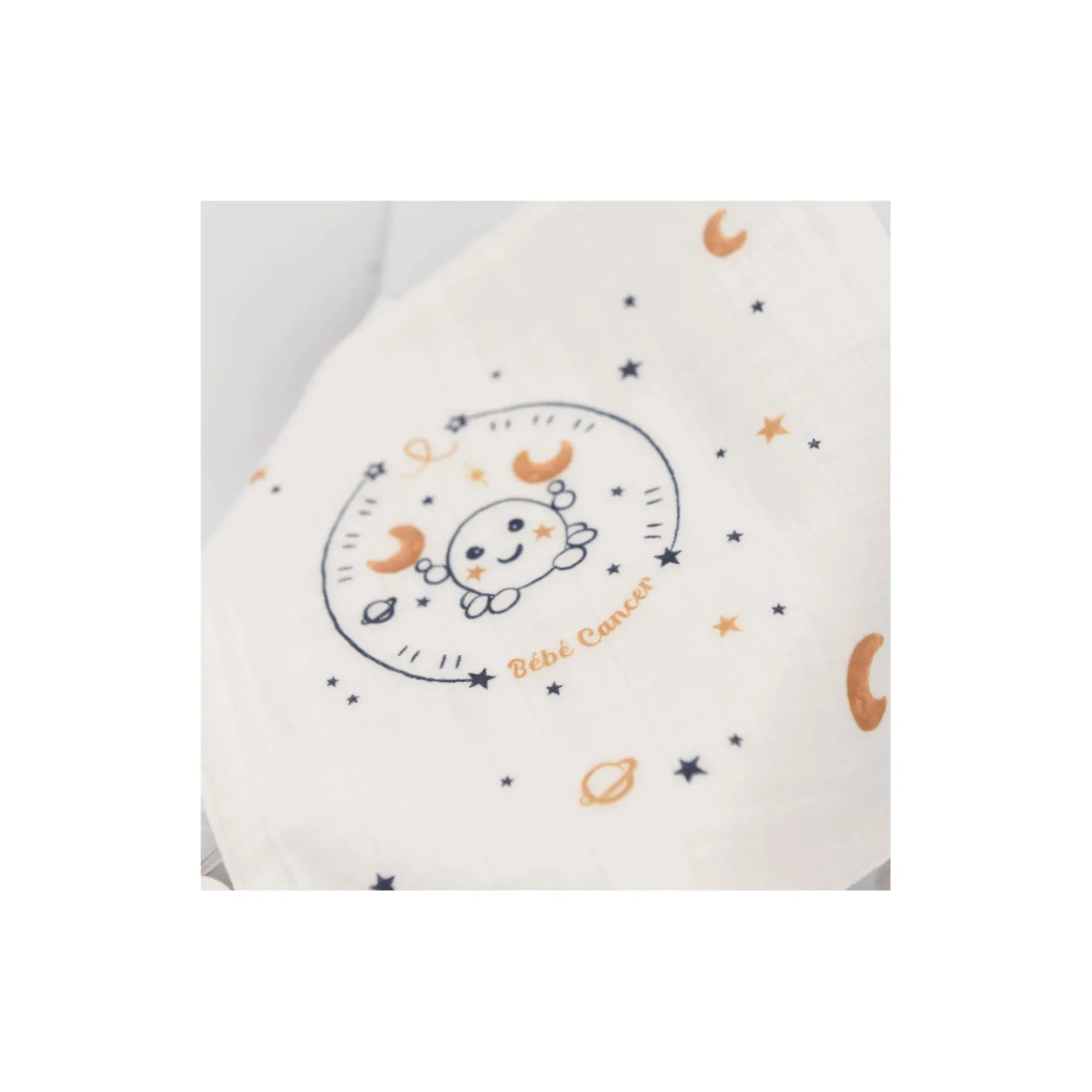 Tom&Mila Doudou Plat Astro Cancer Blanc/Bleu
