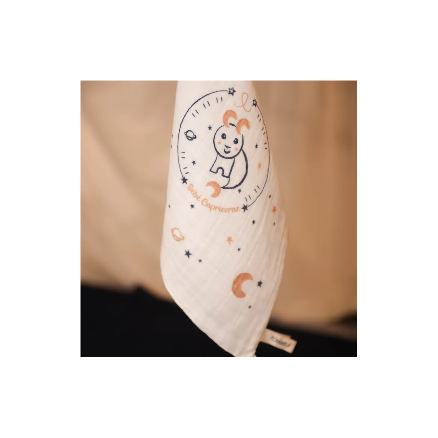 Tom&Mila Doudou Plat Astro Capricorne Blanc/Bleu