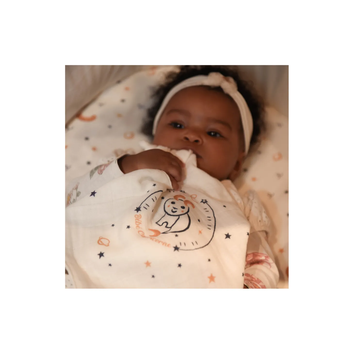 Tom&Mila Doudou Plat Astro Capricorne Blanc/Bleu