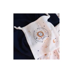 Tom&Mila                    Doudou Plat Astro Lion    Blanc/Bleu