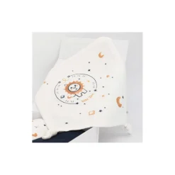 Tom&Mila Doudou Plat Astro Lion Blanc/Bleu