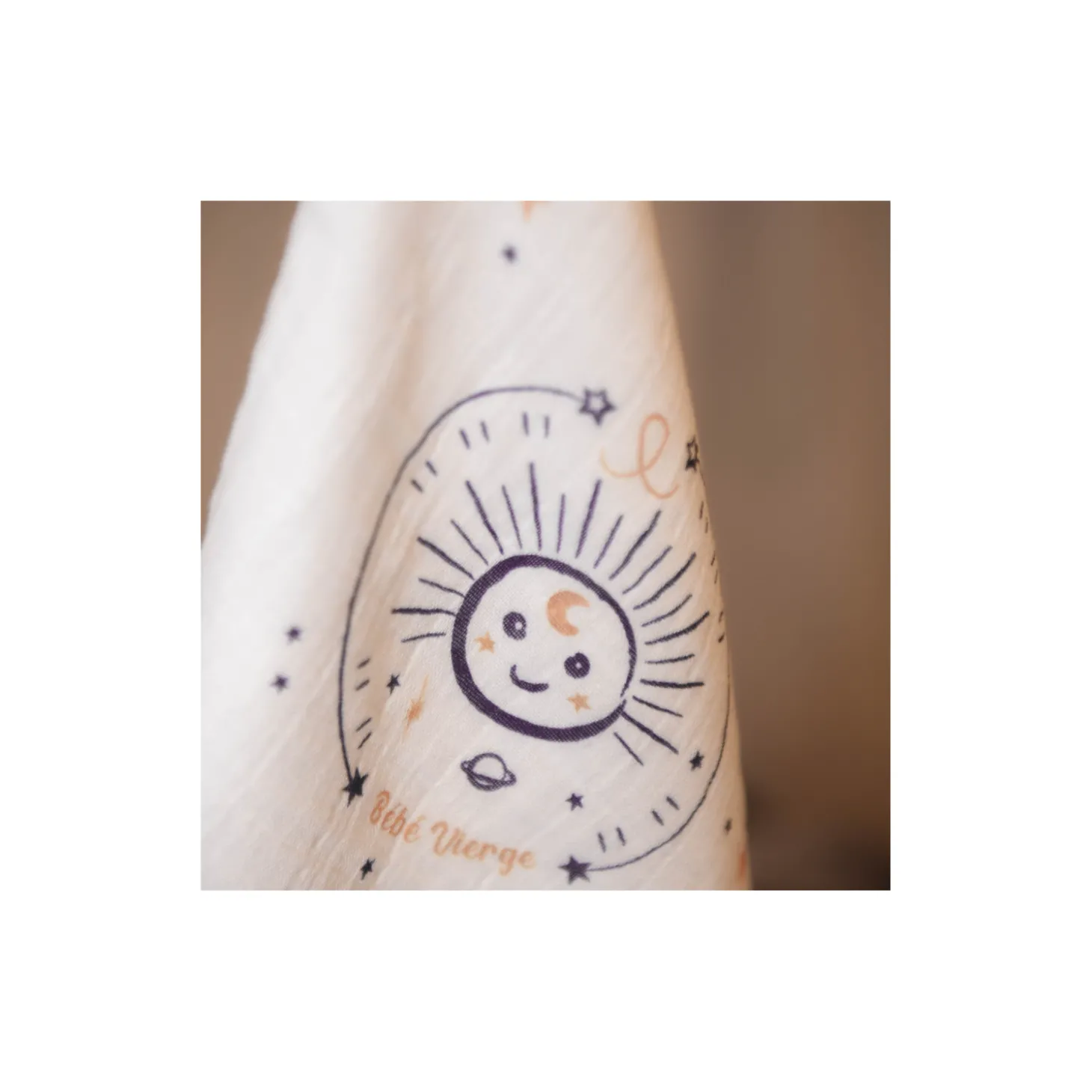 Tom&Mila Doudou Plat Astro Vierge Blanc/Bleu