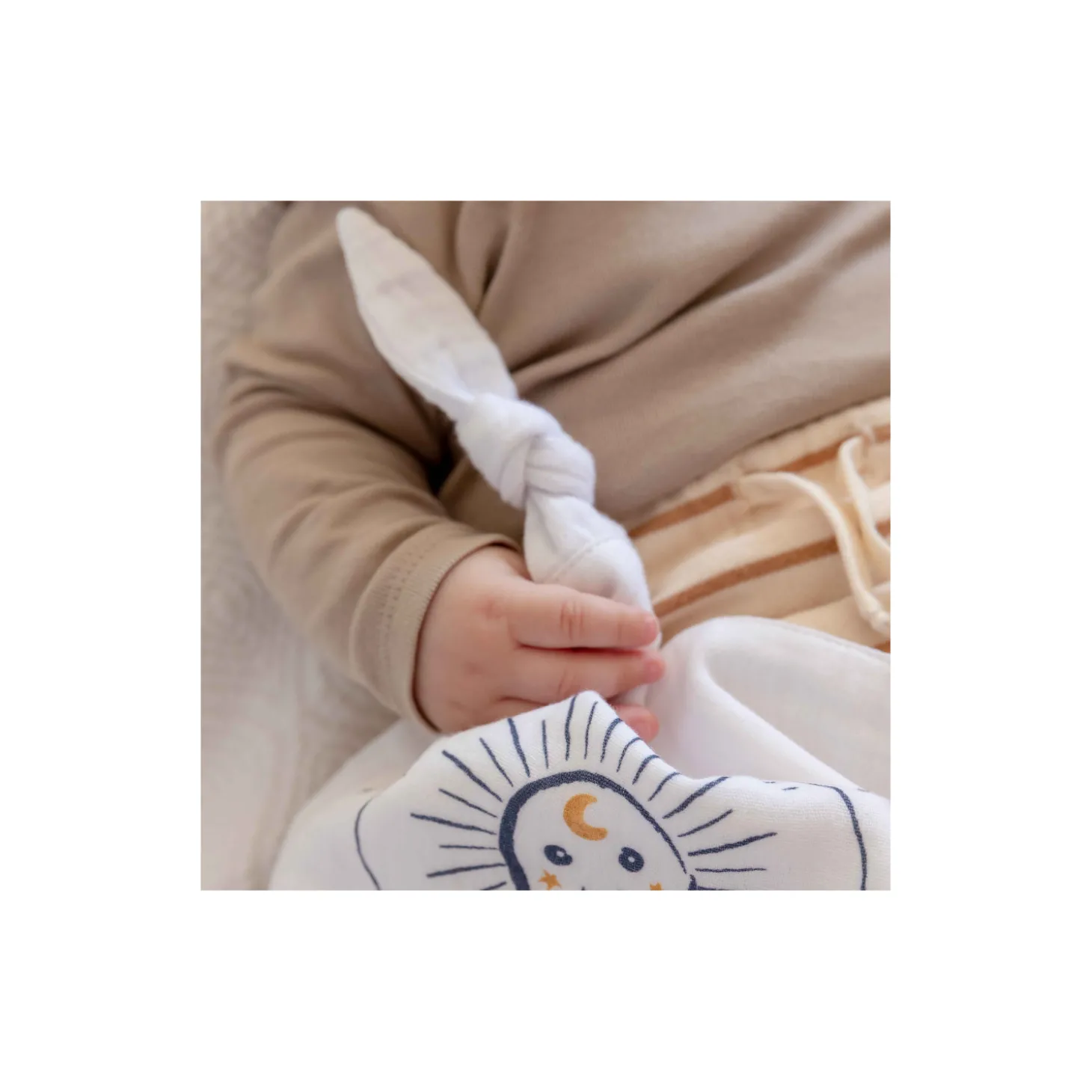 Tom&Mila Doudou Plat Astro Vierge Blanc/Bleu