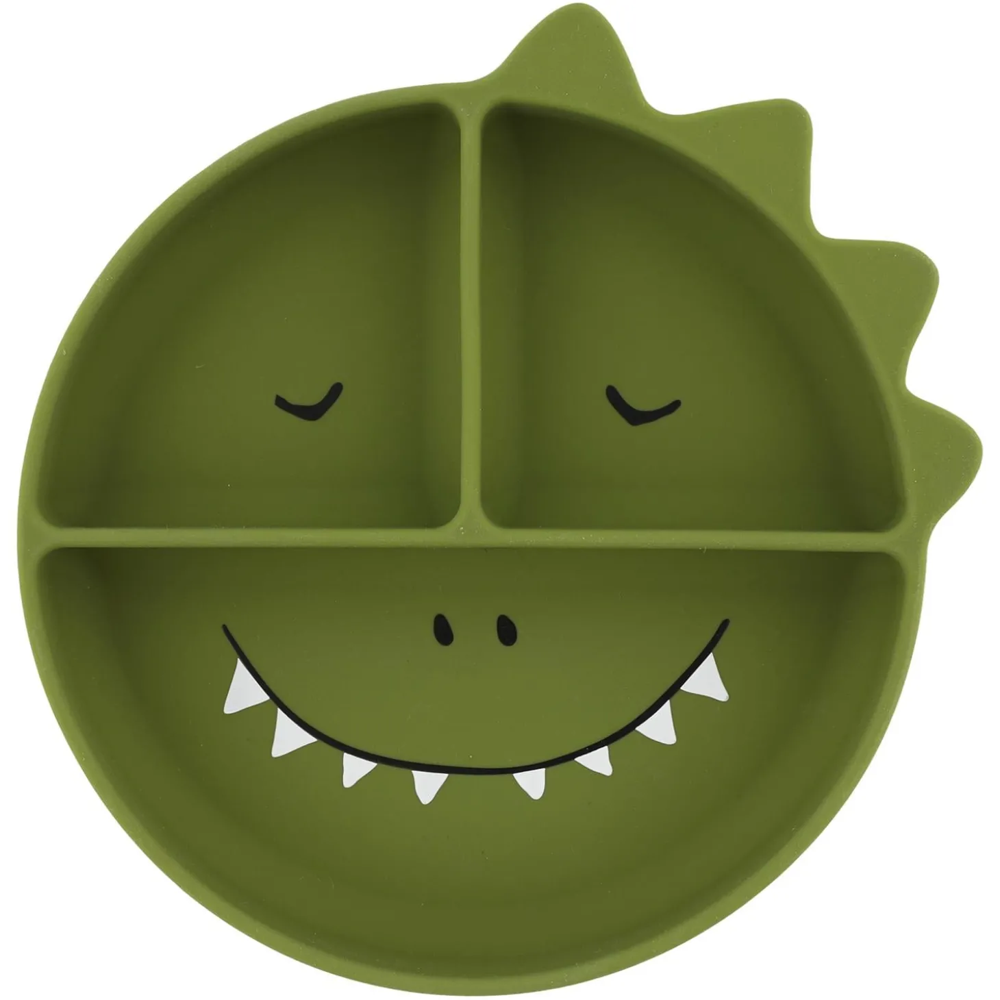 Trixie Assiette avec ventouse en silicone et compartiments Mr. Dino