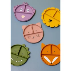 Trixie                    Assiette avec ventouse en silicone et compartiments    Mrs.Peacock