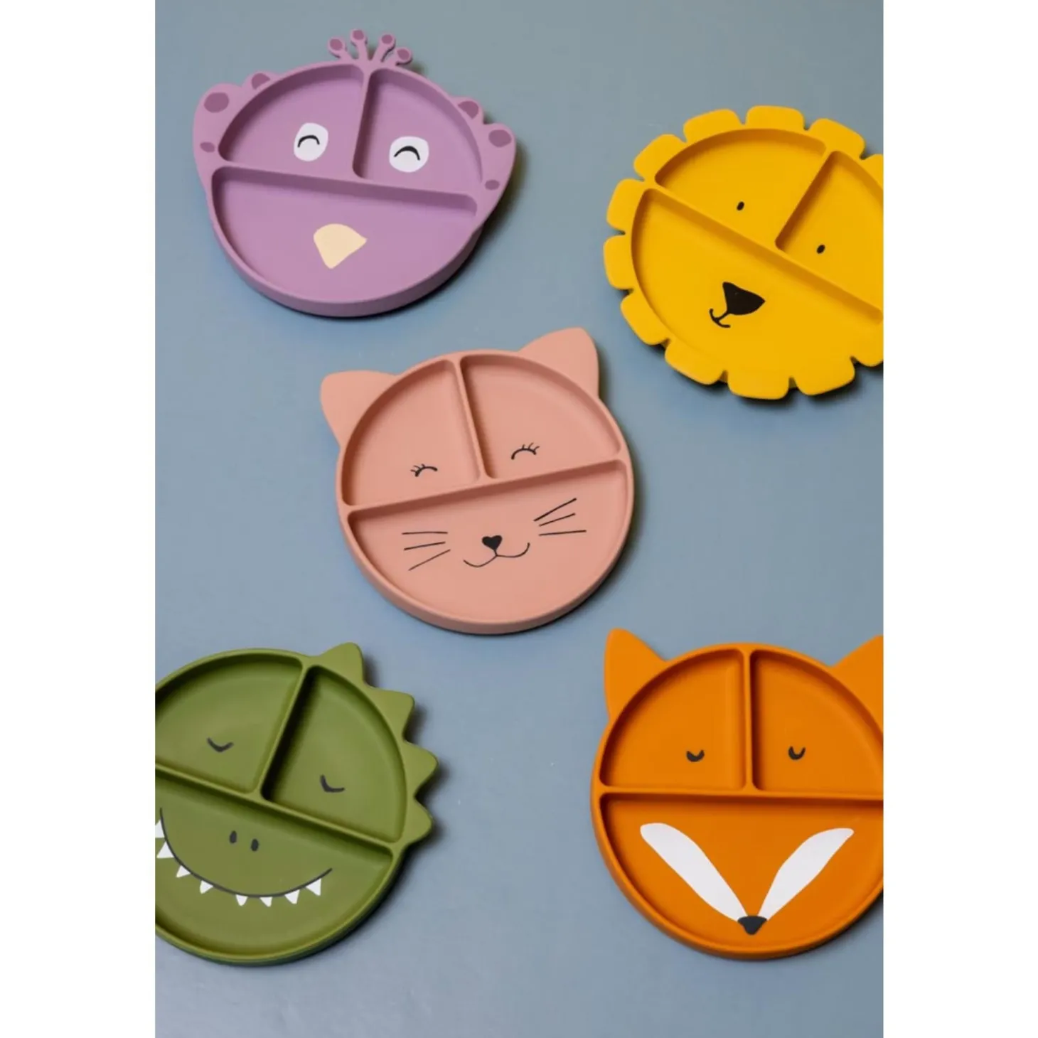 Trixie Assiette avec ventouse en silicone et compartiments Mrs.Peacock