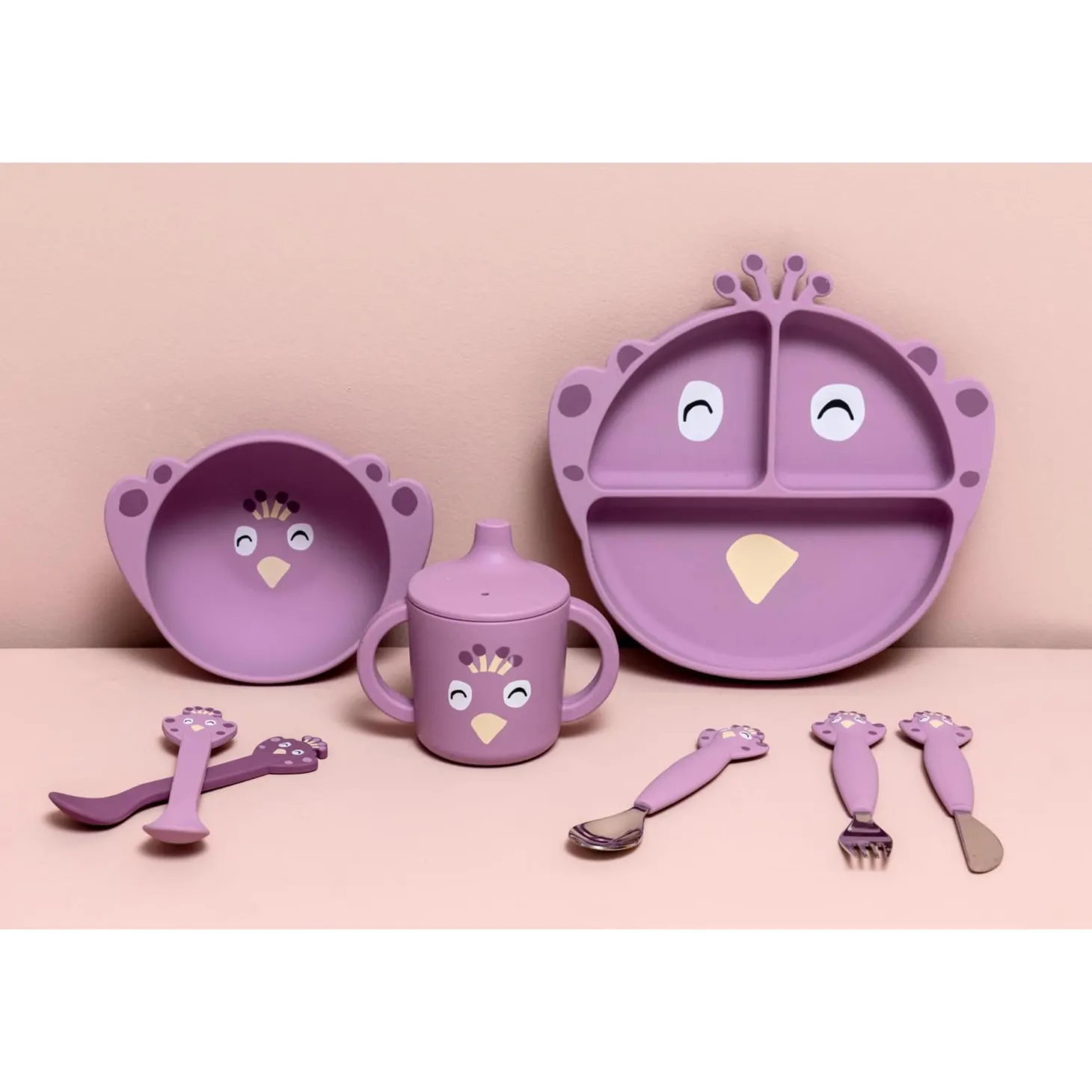 Trixie Assiette avec ventouse en silicone et compartiments Mrs.Peacock