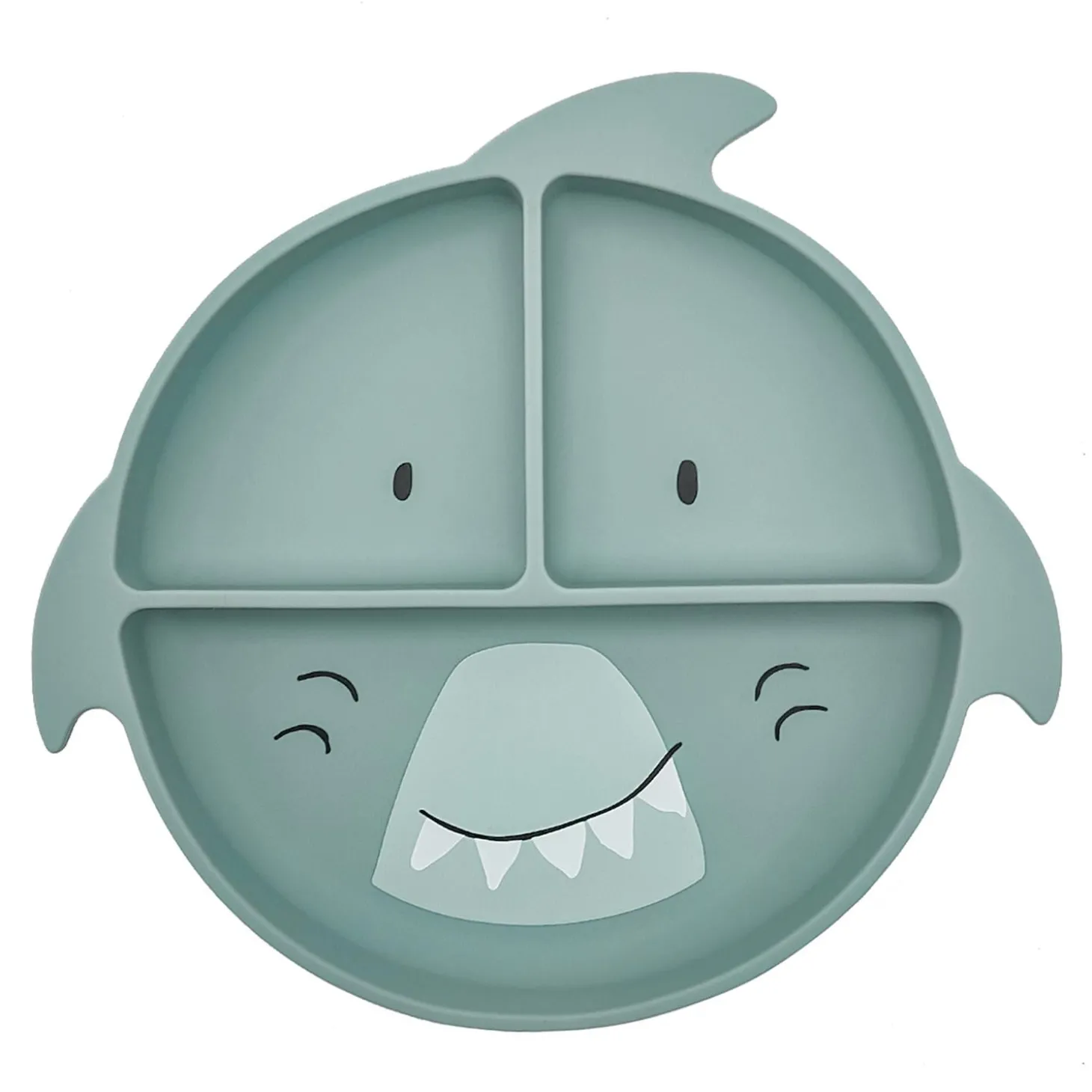 Trixie Assiette avec ventouse silicone et compartiments Mr. Shark