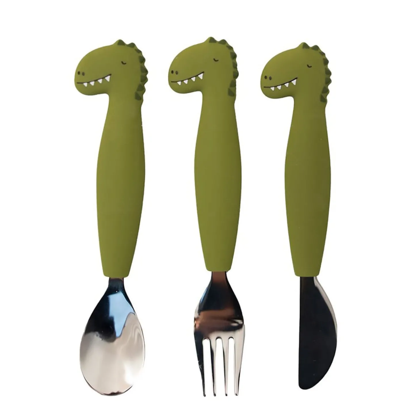 Trixie Couverts 3 pièces en silicone Mr. Dino