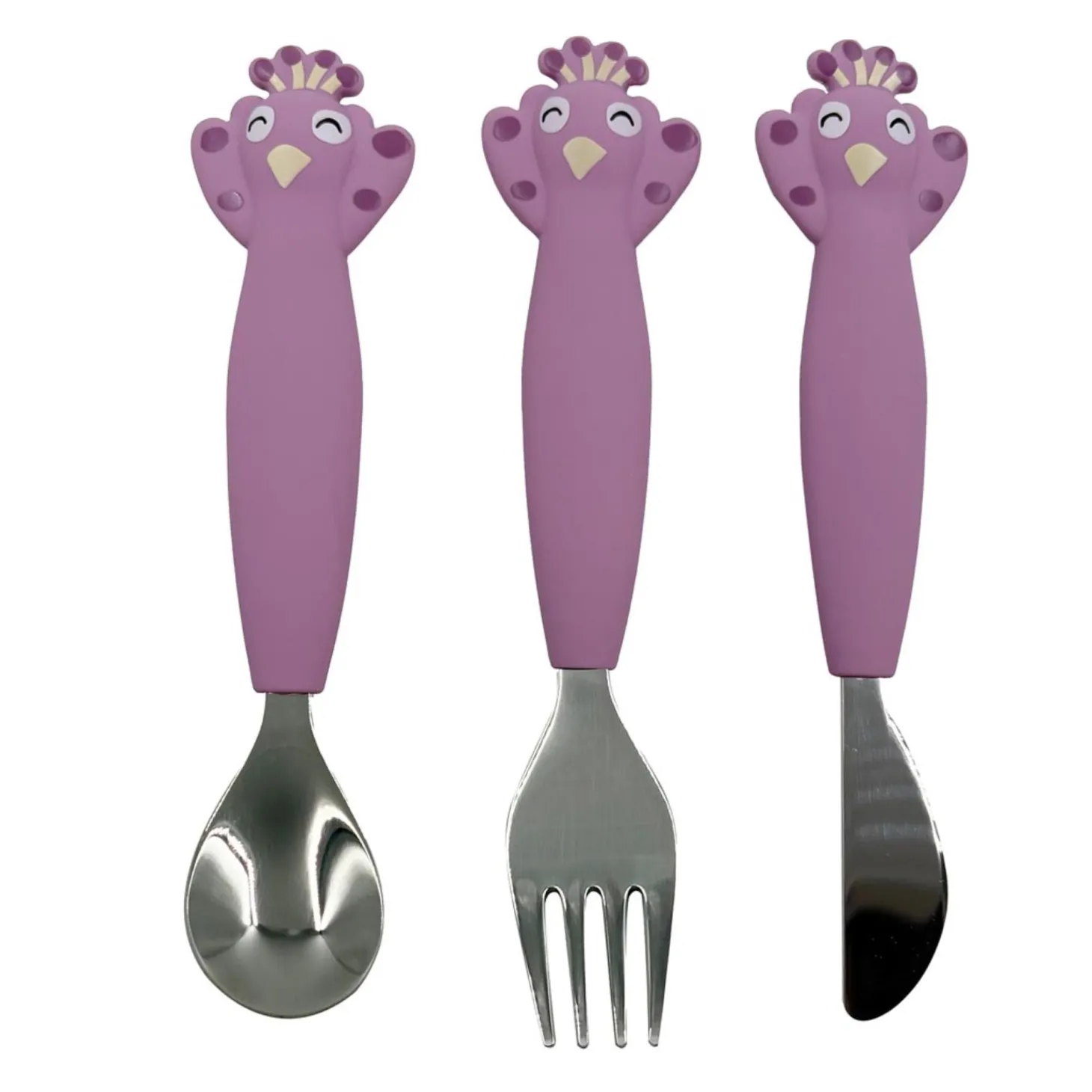 Trixie Couverts 3 pièces en silicone Mrs.Peacock