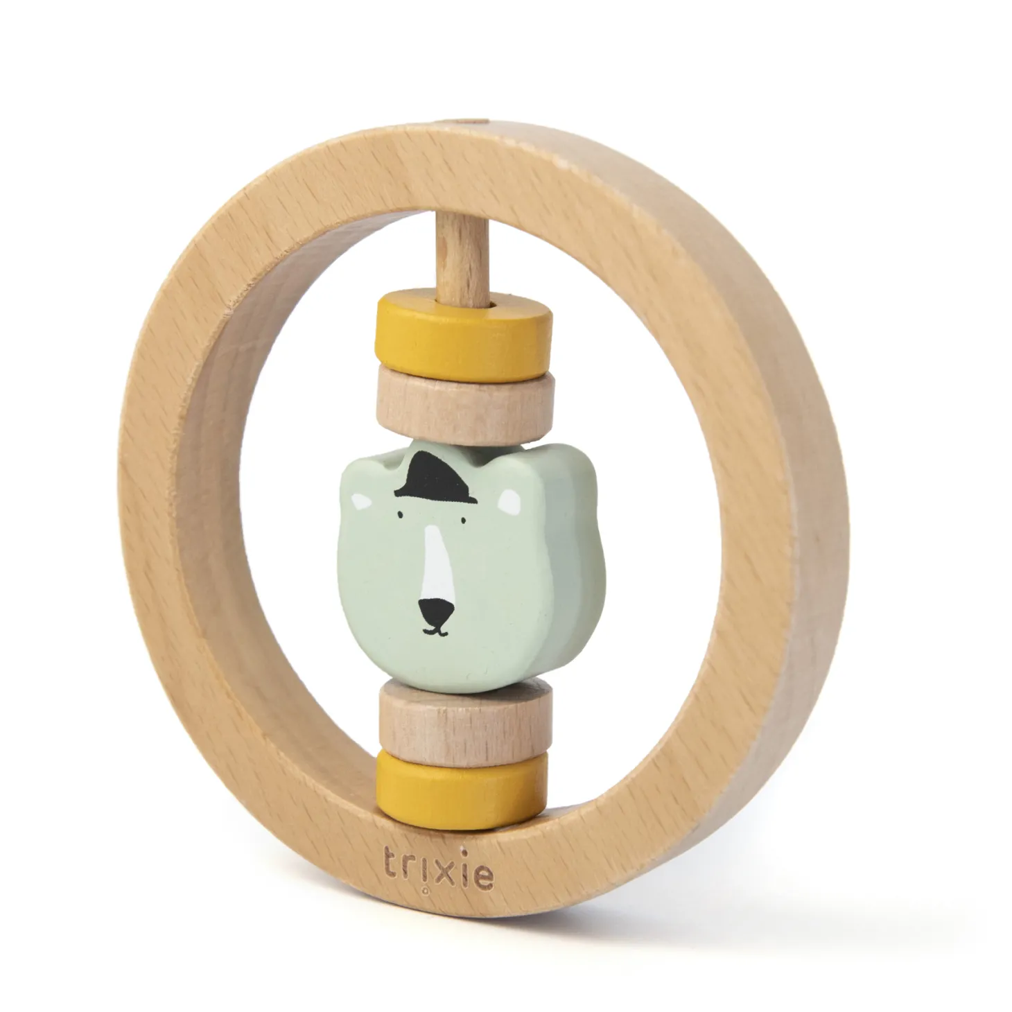 Trixie Hochet rond en bois - Mr. Polar Bear