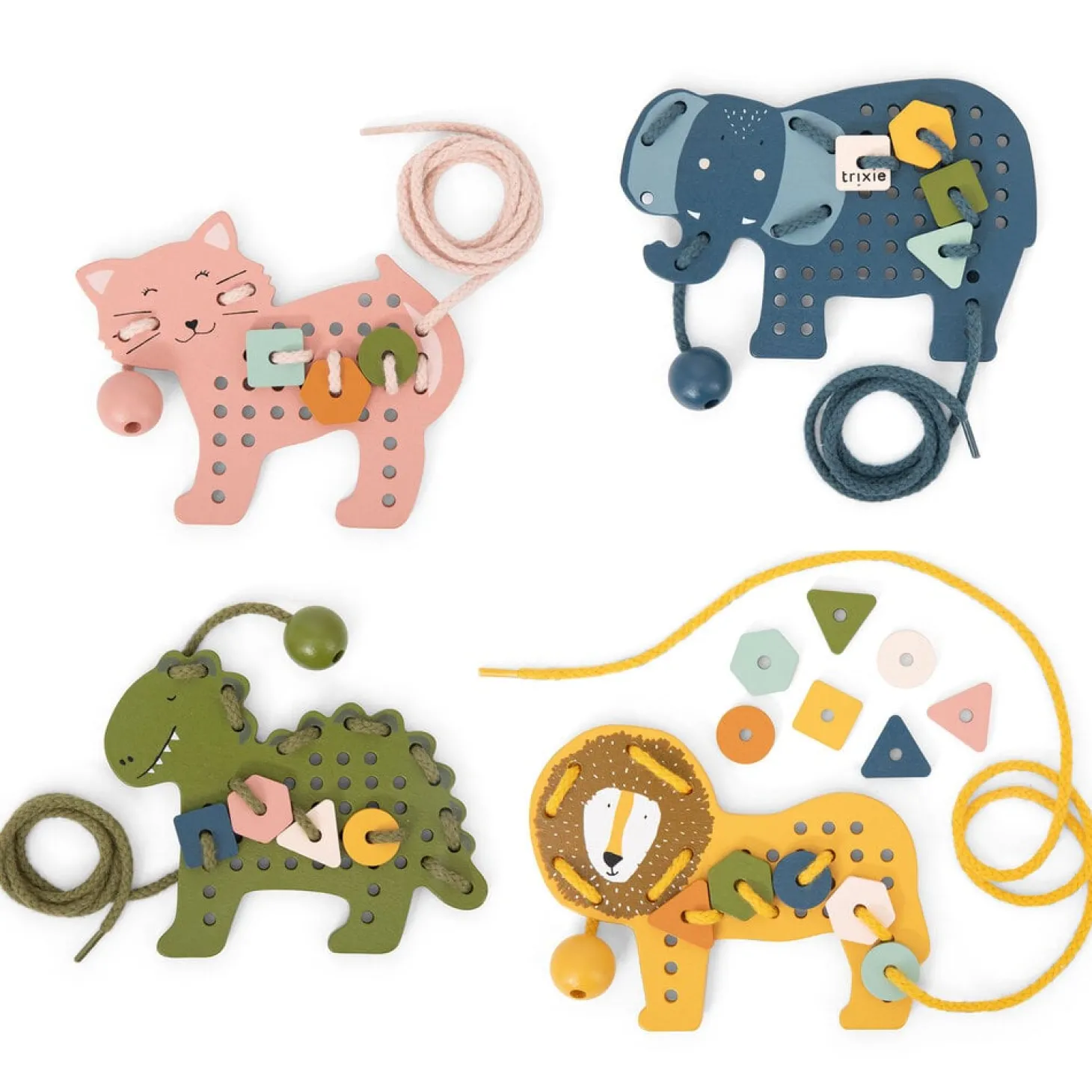 Trixie Jeux de laçage bois animaux Multicolore
