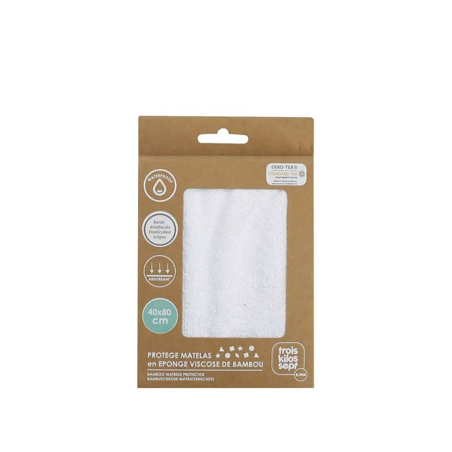 Trois Kilos Sept Alèse éponge Bambou Blanc