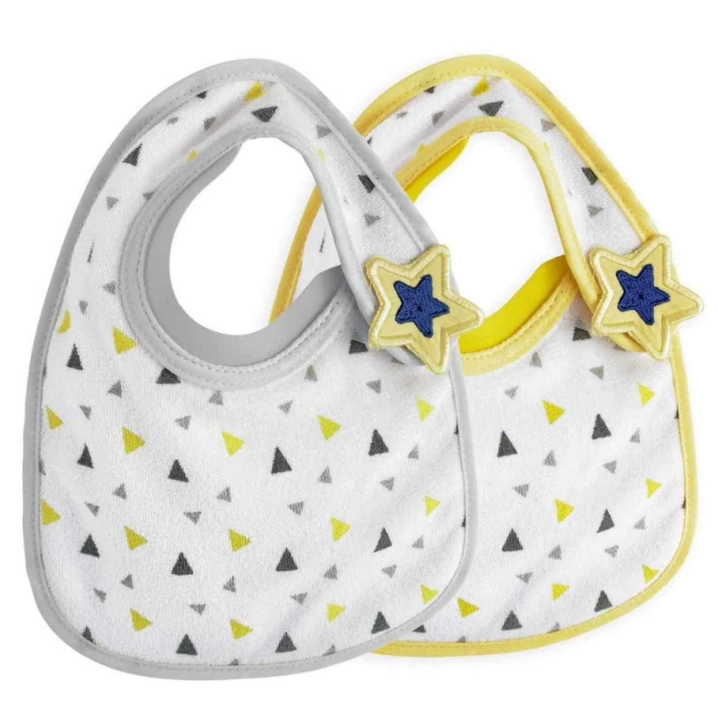 Trois Kilos Sept 2 bavoirs Bib Up Triangles Colorés Naissance