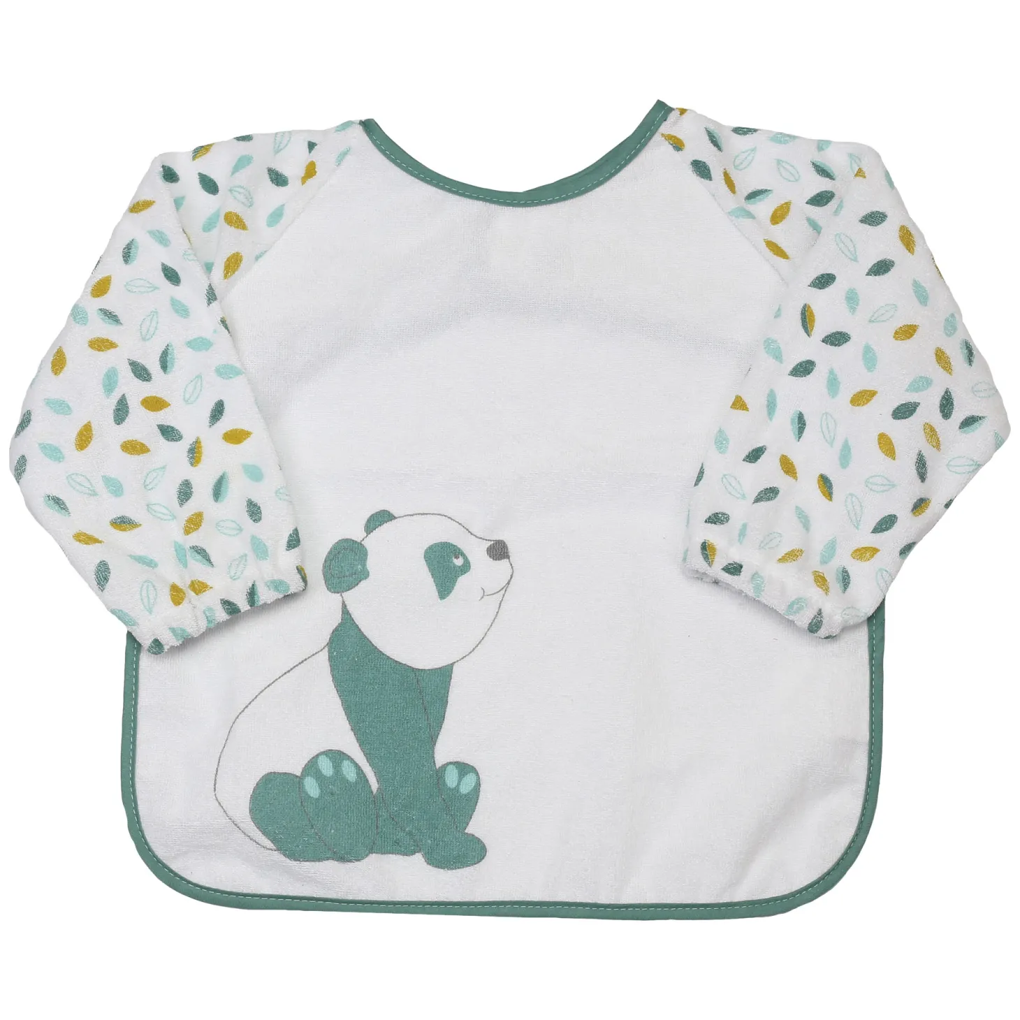 Trois Kilos Sept BAVOIR TABLIER EPONGE PANDA Blanc 34x40 cm