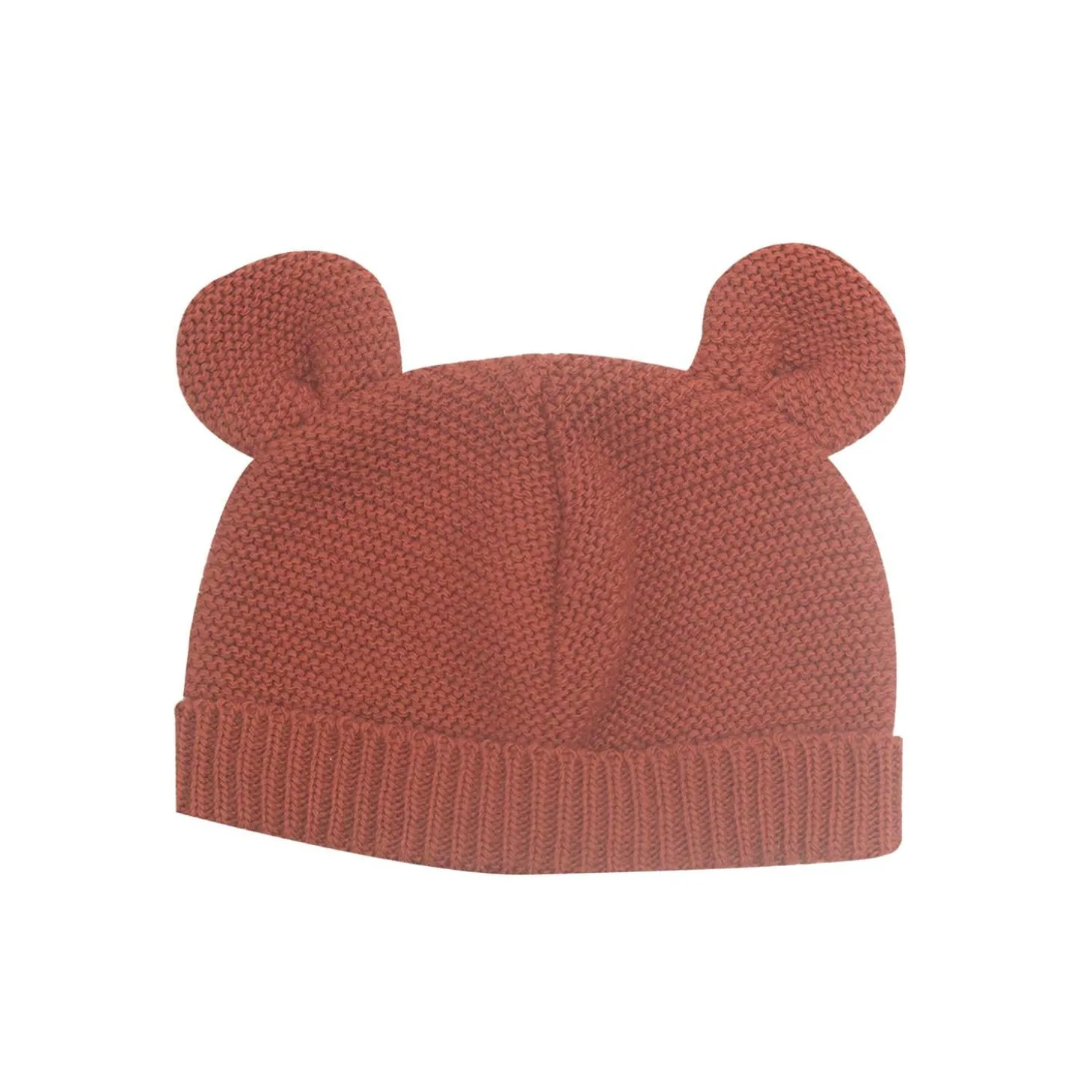Trois Kilos Sept Bonnet Maille Terracotta 0-1 mois