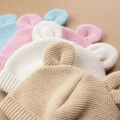 Trois Kilos Sept Bonnet Maille Sable 0-1 mois