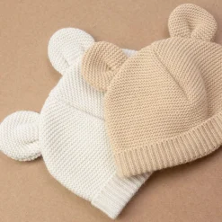 Trois Kilos Sept Bonnet Maille Sable 0-1 mois