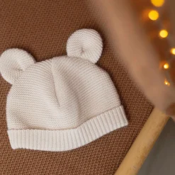 Trois Kilos Sept Bonnet Maille Sable 0-1 mois