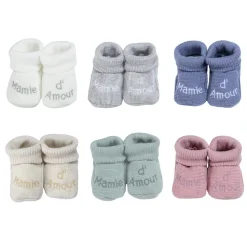 Trois Kilos Sept                    Chaussons Mamie d'amour    Multicolore            Naissance