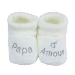 Trois Kilos Sept                    Chaussons papa et maman d'amour    Multicolore