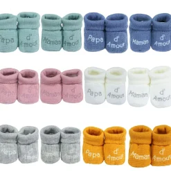 Trois Kilos Sept                    Chaussons papa et maman d'amour    Multicolore
