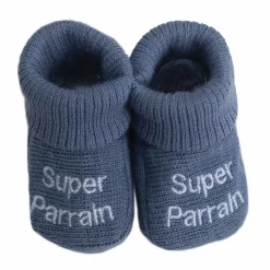 Trois Kilos Sept Chaussons Parrain/Marraine Multicolore Naissance +