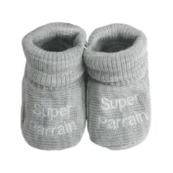 Trois Kilos Sept Chaussons Parrain/Marraine Multicolore Naissance +