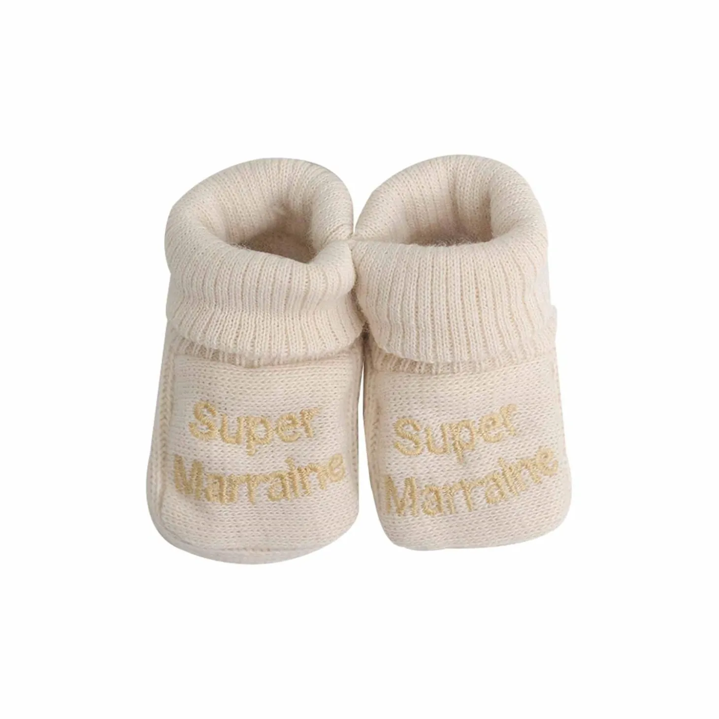 Trois Kilos Sept Chaussons Parrain/Marraine Multicolore Naissance +