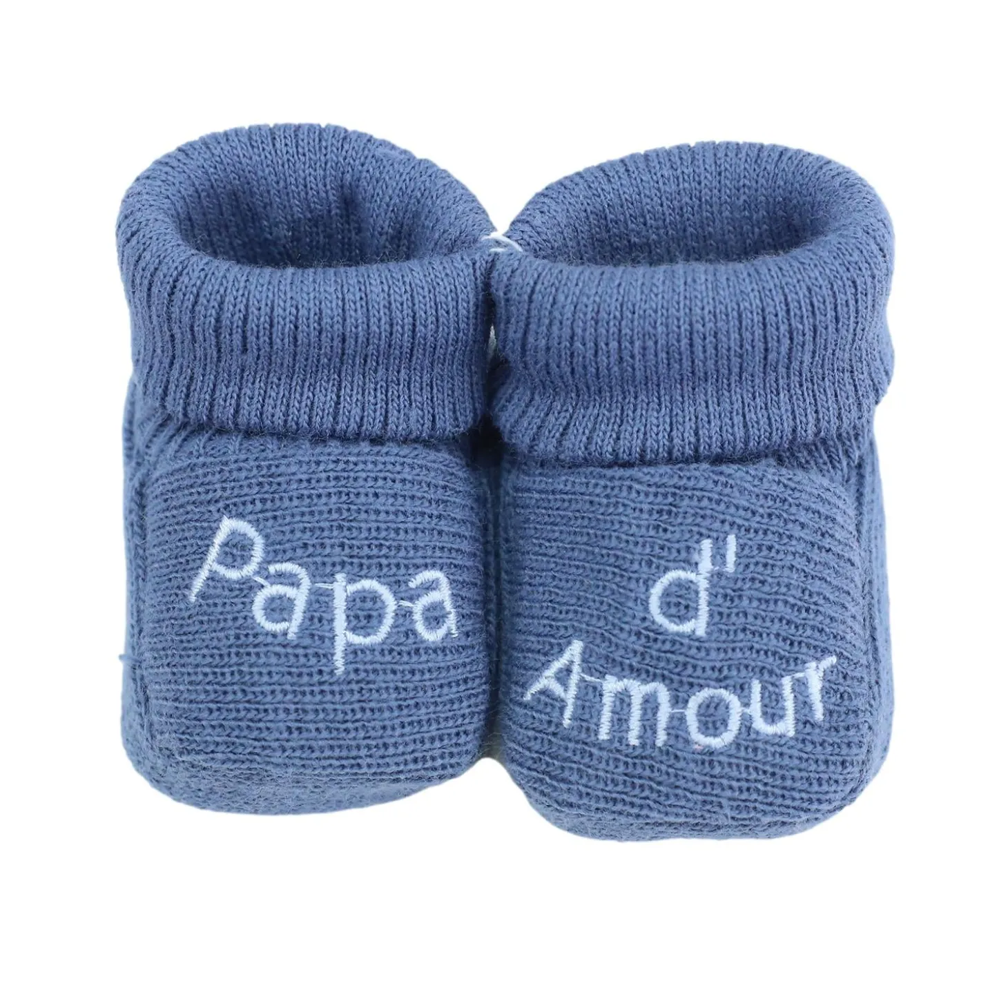 Trois Kilos Sept Chaussons Papa Maman d'amour Multicolore Naissance