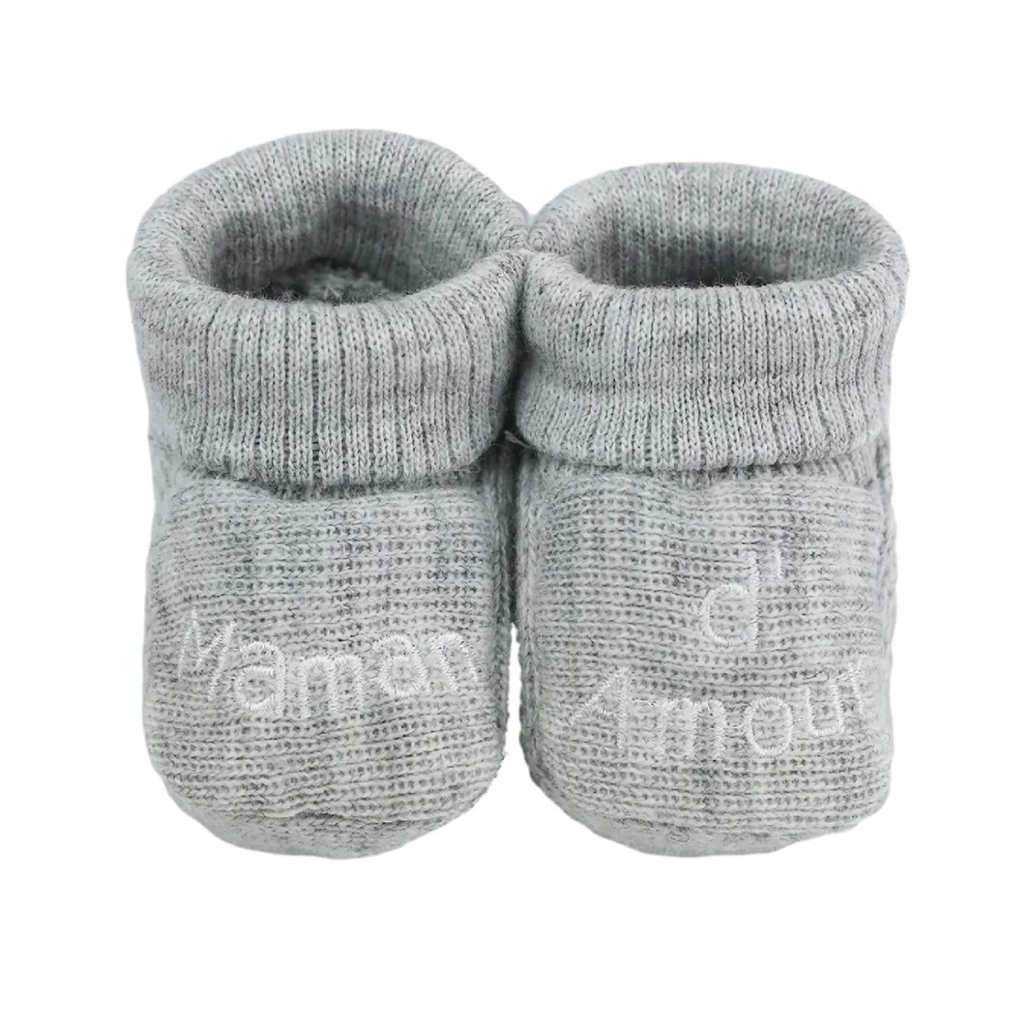 Trois Kilos Sept Chaussons Papa Maman d'amour Multicolore Naissance