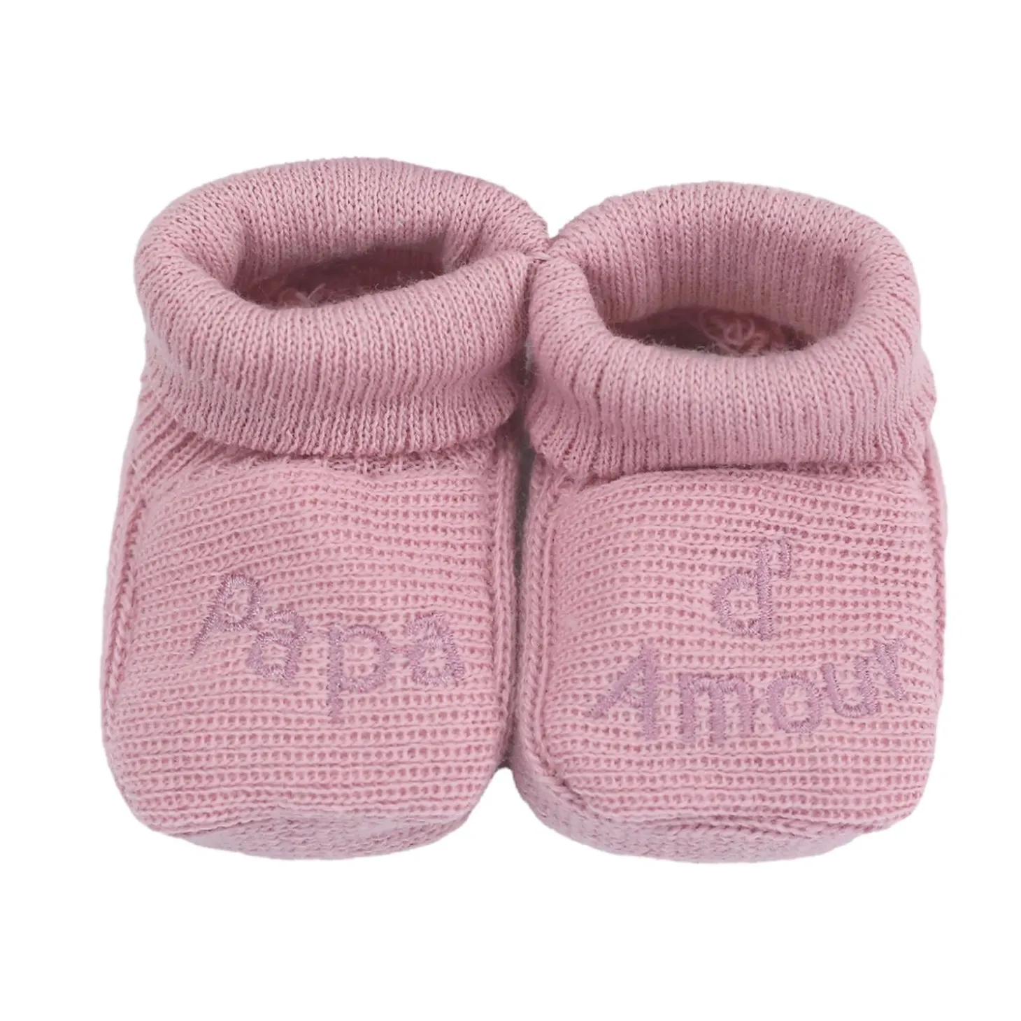 Trois Kilos Sept Chaussons Papa Maman d'amour Multicolore Naissance