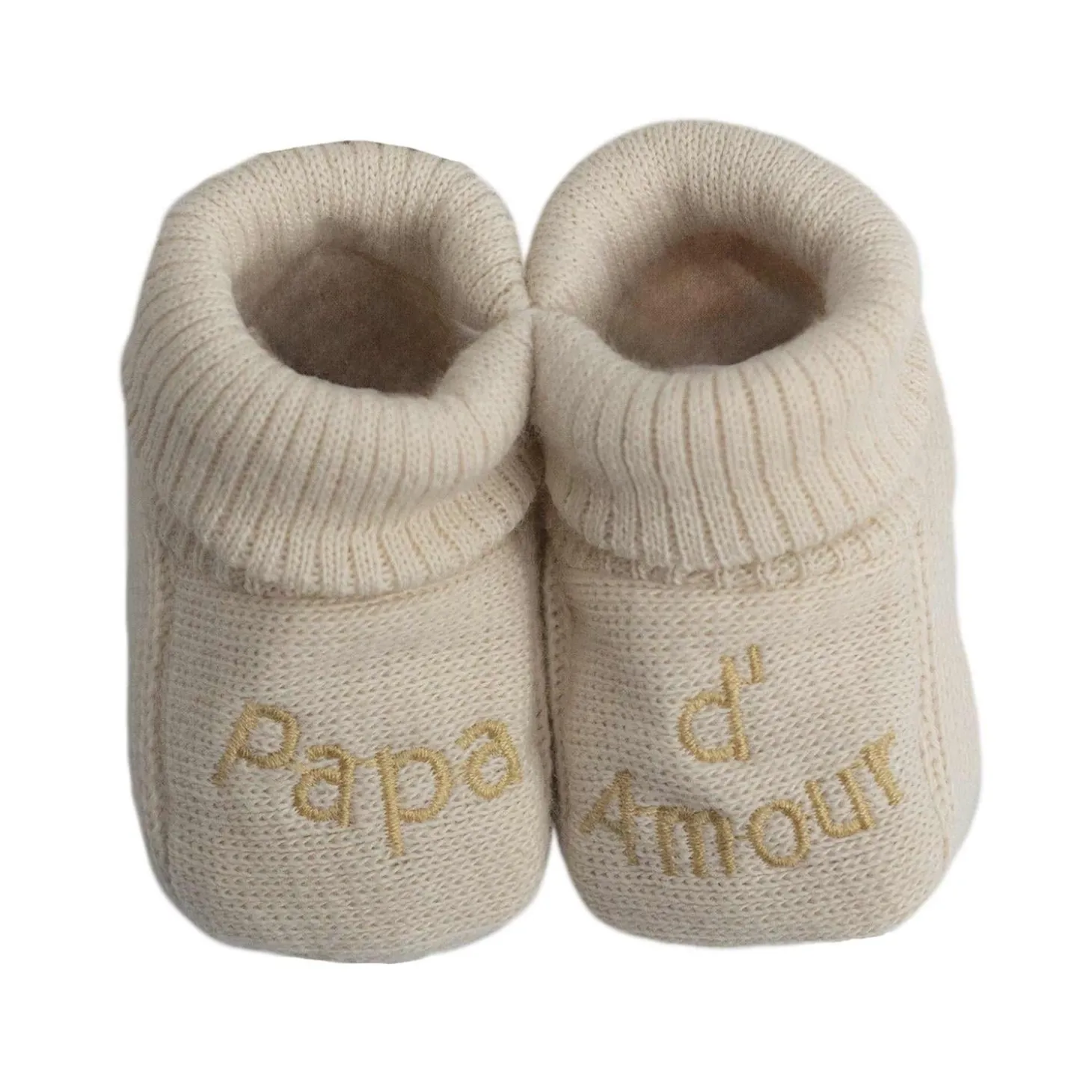 Trois Kilos Sept Chaussons Papa Maman d'amour Multicolore Naissance