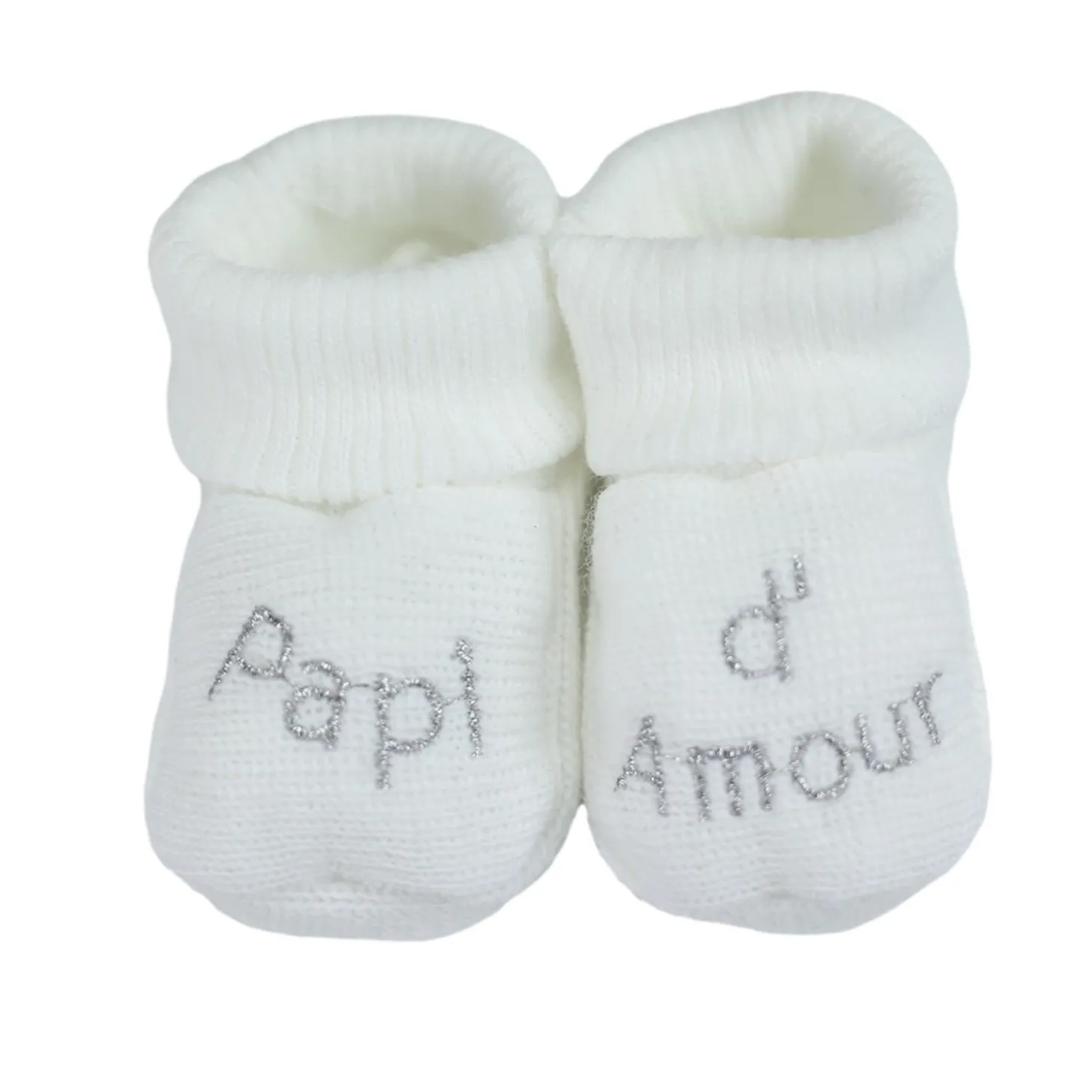 Trois Kilos Sept Chaussons Papi d'amour Multicolore Naissance